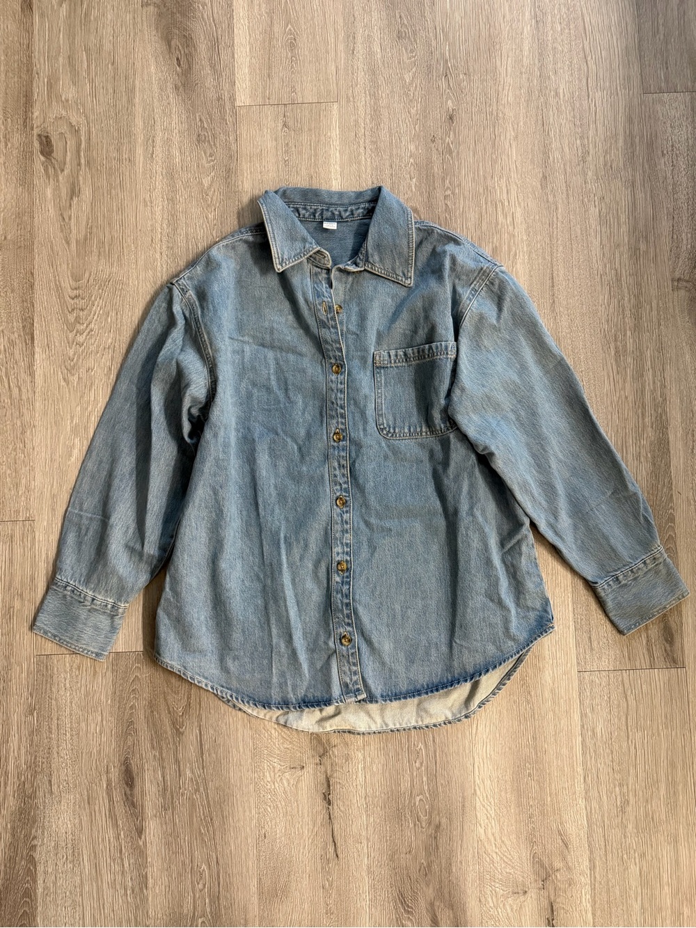 Old Navy oversized denim button-down shirt